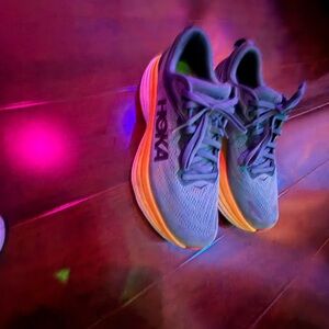 Hoka Sneakers in Gray with Orange Accents